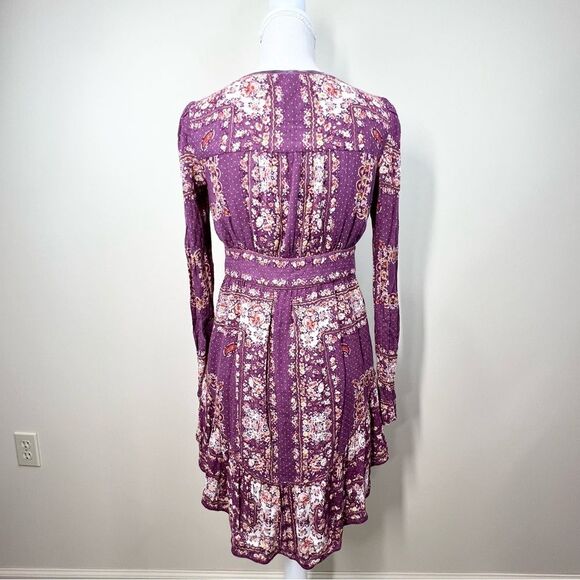Free People Bridget Dress Floral Boho Berry XS - Picture 6 of 13
